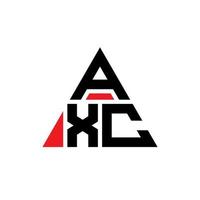 diseño de logotipo de letra triangular axc con forma de triángulo. monograma de diseño del logotipo del triángulo axc. plantilla de logotipo de vector de triángulo axc con color rojo. logotipo triangular axc logotipo simple, elegante y lujoso.