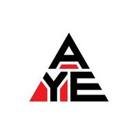 AYE triangle letter logo design with triangle shape. AYE triangle logo design monogram. AYE triangle vector logo template with red color. AYE triangular logo Simple, Elegant, and Luxurious Logo.