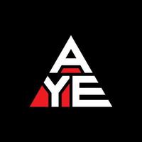 AYE triangle letter logo design with triangle shape. AYE triangle logo design monogram. AYE triangle vector logo template with red color. AYE triangular logo Simple, Elegant, and Luxurious Logo.