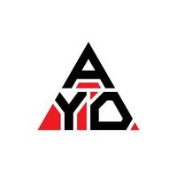 AYO triangle letter logo design with triangle shape. AYO triangle logo design monogram. AYO triangle vector logo template with red color. AYO triangular logo Simple, Elegant, and Luxurious Logo.