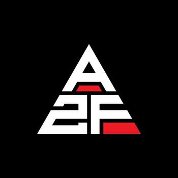 AZF triangle letter logo design with triangle shape. AZF triangle logo design monogram. AZF triangle vector logo template with red color. AZF triangular logo Simple, Elegant, and Luxurious Logo.