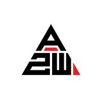 AZW triangle letter logo design with triangle shape. AZW triangle logo design monogram. AZW triangle vector logo template with red color. AZW triangular logo Simple, Elegant, and Luxurious Logo.