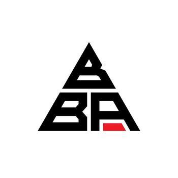 BBA triangle letter logo design with triangle shape. BBA triangle logo design monogram. BBA triangle vector logo template with red color. BBA triangular logo Simple, Elegant, and Luxurious Logo.
