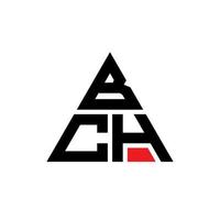 diseño de logotipo de letra triangular bch con forma de triángulo. monograma de diseño del logotipo del triángulo bch. plantilla de logotipo de vector de triángulo bch con color rojo. logotipo triangular bch logotipo simple, elegante y lujoso.