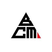 BCM triangle letter logo design with triangle shape. BCM triangle logo design monogram. BCM triangle vector logo template with red color. BCM triangular logo Simple, Elegant, and Luxurious Logo.