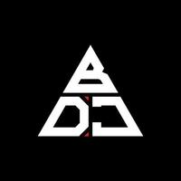 diseño de logotipo de letra triangular bdj con forma de triángulo. monograma de diseño del logotipo del triángulo bdj. plantilla de logotipo de vector de triángulo bdj con color rojo. logo triangular bdj logo simple, elegante y lujoso.