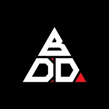 BDD triangle letter logo design with triangle shape. BDD triangle logo design monogram. BDD triangle vector logo template with red color. BDD triangular logo Simple, Elegant, and Luxurious Logo.