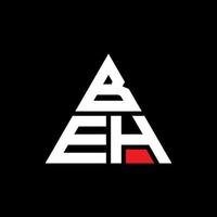 beh diseño de logotipo de letra triangular con forma de triángulo. monograma de diseño del logotipo del triángulo beh. plantilla de logotipo de vector de triángulo beh con color rojo. logo triangular beh logo simple, elegante y lujoso.