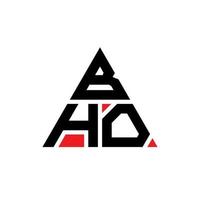 diseño de logotipo de letra triangular bho con forma de triángulo. monograma de diseño de logotipo de triángulo bho. plantilla de logotipo de vector de triángulo bho con color rojo. logotipo triangular bho logotipo simple, elegante y lujoso.