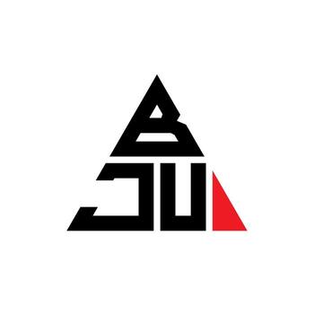 BJU triangle letter logo design with triangle shape. BJU triangle logo design monogram. BJU triangle vector logo template with red color. BJU triangular logo Simple, Elegant, and Luxurious Logo.