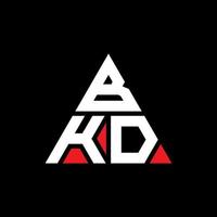 Diseño de logotipo de letra triangular bkd con forma de triángulo. monograma de diseño de logotipo de triángulo bkd. plantilla de logotipo de vector de triángulo bkd con color rojo. logotipo triangular bkd logotipo simple, elegante y lujoso.