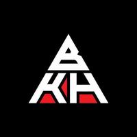 diseño de logotipo de letra triangular bkh con forma de triángulo. monograma de diseño de logotipo de triángulo bkh. plantilla de logotipo de vector de triángulo bkh con color rojo. logotipo triangular bkh logotipo simple, elegante y lujoso.