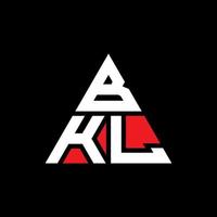 Diseño de logotipo de letra triangular bkl con forma de triángulo. monograma de diseño de logotipo de triángulo bkl. plantilla de logotipo de vector de triángulo bkl con color rojo. logotipo triangular bkl logotipo simple, elegante y lujoso.