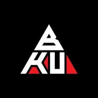 diseño de logotipo de letra triangular bku con forma de triángulo. monograma de diseño del logotipo del triángulo bku. plantilla de logotipo de vector de triángulo bku con color rojo. logotipo triangular bku logotipo simple, elegante y lujoso.