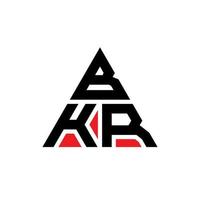 Diseño de logotipo de letra de triángulo bkr con forma de triángulo. monograma de diseño del logotipo del triángulo bkr. plantilla de logotipo de vector de triángulo bkr con color rojo. logotipo triangular bkr logotipo simple, elegante y lujoso.