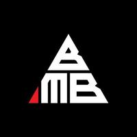 diseño de logotipo de letra de triángulo bmb con forma de triángulo. monograma de diseño del logotipo del triángulo bmb. plantilla de logotipo de vector de triángulo bmb con color rojo. logotipo triangular bmb logotipo simple, elegante y lujoso.