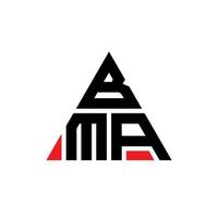 BMA triangle letter logo design with triangle shape. BMA triangle logo design monogram. BMA triangle vector logo template with red color. BMA triangular logo Simple, Elegant, and Luxurious Logo.