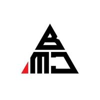 diseño de logotipo de letra triangular bmj con forma de triángulo. monograma de diseño del logotipo del triángulo bmj. plantilla de logotipo de vector de triángulo bmj con color rojo. logotipo triangular bmj logotipo simple, elegante y lujoso.
