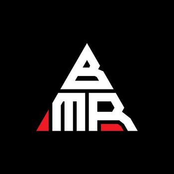 BMR triangle letter logo design with triangle shape. BMR triangle logo design monogram. BMR triangle vector logo template with red color. BMR triangular logo Simple, Elegant, and Luxurious Logo.