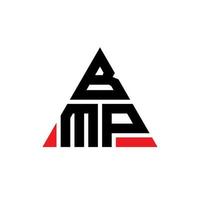 diseño de logotipo de letra triangular bmp con forma de triángulo. monograma de diseño de logotipo de triángulo bmp. plantilla de logotipo de vector de triángulo bmp con color rojo. logotipo triangular bmp logotipo simple, elegante y lujoso.