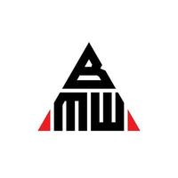 diseño de logotipo de letra triangular bmw con forma de triángulo. monograma de diseño del logotipo del triángulo bmw. plantilla de logotipo de vector de triángulo bmw con color rojo. logotipo triangular bmw logotipo simple, elegante y lujoso.