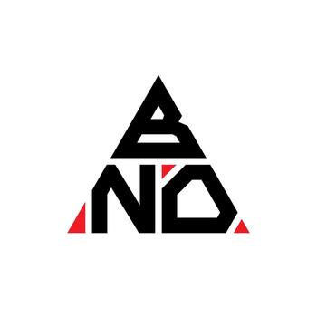 BNO triangle letter logo design with triangle shape. BNO triangle logo design monogram. BNO triangle vector logo template with red color. BNO triangular logo Simple, Elegant, and Luxurious Logo.