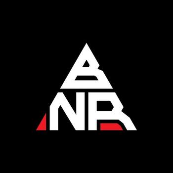 BNR triangle letter logo design with triangle shape. BNR triangle logo design monogram. BNR triangle vector logo template with red color. BNR triangular logo Simple, Elegant, and Luxurious Logo.