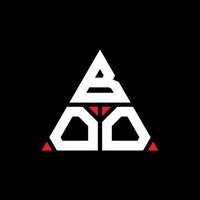 diseño de logotipo de letra de triángulo boo con forma de triángulo. monograma de diseño de logotipo de triángulo boo. plantilla de logotipo de vector de triángulo boo con color rojo. logotipo triangular boo logotipo simple, elegante y lujoso.