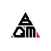 BQM triangle letter logo design with triangle shape. BQM triangle logo design monogram. BQM triangle vector logo template with red color. BQM triangular logo Simple, Elegant, and Luxurious Logo.