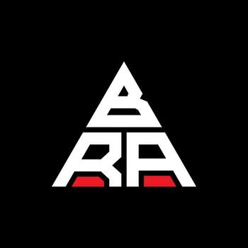 BRA triangle letter logo design with triangle shape. BRA triangle logo design monogram. BRA triangle vector logo template with red color. BRA triangular logo Simple, Elegant, and Luxurious Logo.