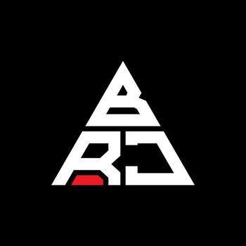 BRJ triangle letter logo design with triangle shape. BRJ triangle logo design monogram. BRJ triangle vector logo template with red color. BRJ triangular logo Simple, Elegant, and Luxurious Logo.