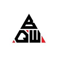 BQW triangle letter logo design with triangle shape. BQW triangle logo design monogram. BQW triangle vector logo template with red color. BQW triangular logo Simple, Elegant, and Luxurious Logo.