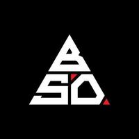 diseño de logotipo de letra triangular bso con forma de triángulo. monograma de diseño de logotipo de triángulo bso. plantilla de logotipo de vector de triángulo bso con color rojo. logotipo triangular bso logotipo simple, elegante y lujoso.