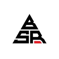 diseño de logotipo de letra de triángulo bsr con forma de triángulo. monograma de diseño del logotipo del triángulo bsr. plantilla de logotipo de vector de triángulo bsr con color rojo. logo triangular bsr logo simple, elegante y lujoso.