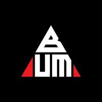 BUM triangle letter logo design with triangle shape. BUM triangle logo design monogram. BUM triangle vector logo template with red color. BUM triangular logo Simple, Elegant, and Luxurious Logo.