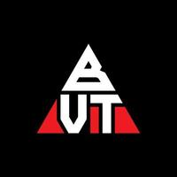 diseño de logotipo de letra de triángulo bvt con forma de triángulo. monograma de diseño de logotipo de triángulo bvt. plantilla de logotipo de vector de triángulo bvt con color rojo. logotipo triangular bvt logotipo simple, elegante y lujoso.