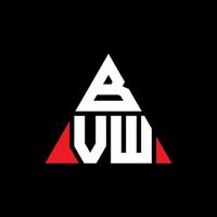 diseño de logotipo de letra triangular bvw con forma de triángulo. monograma de diseño de logotipo de triángulo bvw. plantilla de logotipo de vector de triángulo bvw con color rojo. logotipo triangular bvw logotipo simple, elegante y lujoso.