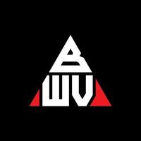 diseño de logotipo de letra triangular bwv con forma de triángulo. monograma de diseño de logotipo de triángulo bwv. plantilla de logotipo de vector de triángulo bwv con color rojo. logotipo triangular bwv logotipo simple, elegante y lujoso.