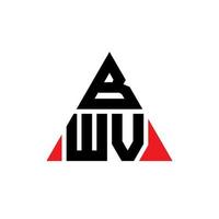 diseño de logotipo de letra triangular bwv con forma de triángulo. monograma de diseño de logotipo de triángulo bwv. plantilla de logotipo de vector de triángulo bwv con color rojo. logotipo triangular bwv logotipo simple, elegante y lujoso.