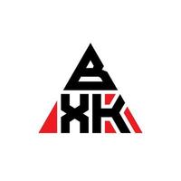 Diseño de logotipo de letra triangular bxk con forma de triángulo. monograma de diseño de logotipo de triángulo bxk. plantilla de logotipo de vector de triángulo bxk con color rojo. logotipo triangular bxk logotipo simple, elegante y lujoso.