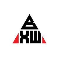BXW triangle letter logo design with triangle shape. BXW triangle logo design monogram. BXW triangle vector logo template with red color. BXW triangular logo Simple, Elegant, and Luxurious Logo.