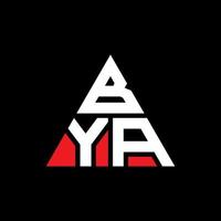 bya diseño de logotipo de letra triangular con forma de triángulo. monograma de diseño de logotipo de triángulo bya. bya plantilla de logotipo de vector de triángulo con color rojo. bya logotipo triangular logotipo simple, elegante y lujoso.