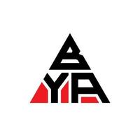 bya diseño de logotipo de letra triangular con forma de triángulo. monograma de diseño de logotipo de triángulo bya. bya plantilla de logotipo de vector de triángulo con color rojo. bya logotipo triangular logotipo simple, elegante y lujoso.