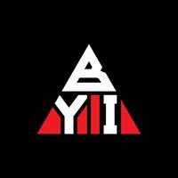 byi diseño de logotipo de letra triangular con forma de triángulo. monograma de diseño del logotipo del triángulo byi. plantilla de logotipo de vector de triángulo byi con color rojo. logotipo triangular byi logotipo simple, elegante y lujoso.
