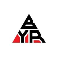 BYR triangle letter logo design with triangle shape. BYR triangle logo design monogram. BYR triangle vector logo template with red color. BYR triangular logo Simple, Elegant, and Luxurious Logo.