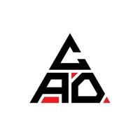 diseño de logotipo de letra de triángulo cao con forma de triángulo. monograma de diseño del logotipo del triángulo cao. plantilla de logotipo de vector de triángulo cao con color rojo. logotipo triangular cao logotipo simple, elegante y lujoso.