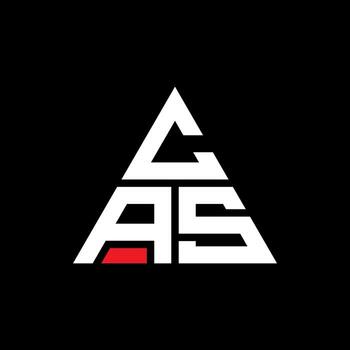 CAS triangle letter logo design with triangle shape. CAS triangle logo design monogram. CAS triangle vector logo template with red color. CAS triangular logo Simple, Elegant, and Luxurious Logo.