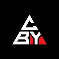 cby diseño de logotipo de letra triangular con forma de triángulo. monograma de diseño de logotipo de triángulo cby. plantilla de logotipo de vector de triángulo cby con color rojo. logotipo triangular cby logotipo simple, elegante y lujoso.