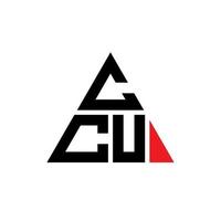 diseño de logotipo de letra triangular ccu con forma de triángulo. monograma de diseño del logotipo del triángulo ccu. plantilla de logotipo de vector de triángulo ccu con color rojo. logotipo triangular ccu logotipo simple, elegante y lujoso.