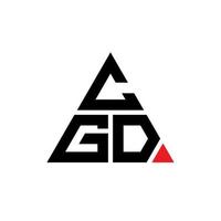 CGD triangle letter logo design with triangle shape. CGD triangle logo design monogram. CGD triangle vector logo template with red color. CGD triangular logo Simple, Elegant, and Luxurious Logo.